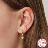 925 Silver Evil Eye Star Moon Zircon Pendant Earrings 18K Plating