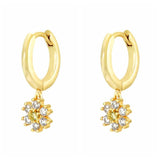 Colorful Zircon Sterling Silver Flower Earrings for Women