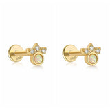 925 Silver Cartilage Flat Back Ear Stud Earrings for Women