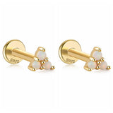 925 Silver Cartilage Flat Back Ear Stud Earrings for Women