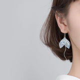 Colorful Mermaid Tail Dangle Earring 925 Silver Geometric Wave Drop Fine Jewelry