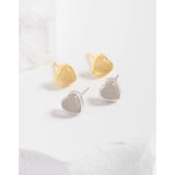 S925 Sterling Silver Heart Stud Earrings Moonstone Ear Studs