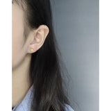 S925 Sterling Silver Heart Stud Earrings Moonstone Ear Studs