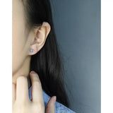 S925 Sterling Silver Heart Stud Earrings Moonstone Ear Studs