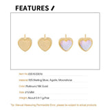 S925 Sterling Silver Heart Stud Earrings Moonstone Ear Studs