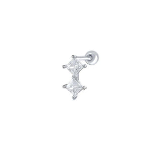925 Sterling Silver Zircon Cartilage Stud Earrings for Women