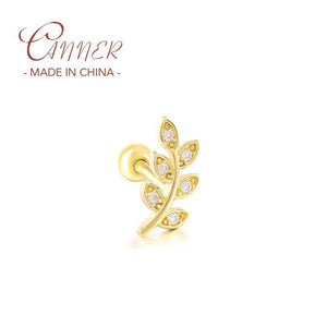 925 Sterling Silver Zircon Cartilage Stud Earrings for Women