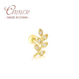 925 Sterling Silver Zircon Cartilage Stud Earrings for Women