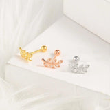925 Sterling Silver Zircon Cartilage Stud Earrings for Women