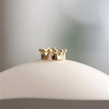 925 Silver Crown Earrings 14K Plated Wedding Jewelry Gift