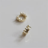 925 Silver Crown Earrings 14K Plated Wedding Jewelry Gift