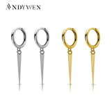 925 Sterling Silver Slim Spike Drop Earring Rock Punk Jewelry