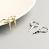 925 Sterling Silver Slim Spike Drop Earring Rock Punk Jewelry