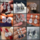 Lab Moissanite Dangle Earrings Filled Jewelry Wedding Drop Earrings for Women