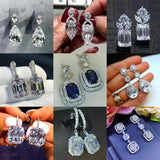 Lab Moissanite Dangle Earrings Filled Jewelry Wedding Drop Earrings for Women