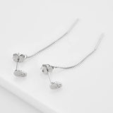 925 Silver Skull Charm Chain Earring Drop Women Wedding Jewelry