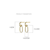 925 Silver Oval Interlocking Stud Earrings for Women