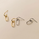 925 Silver Oval Interlocking Stud Earrings for Women