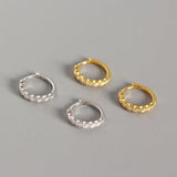 925 Silver Crystal Zircon Studs Earrings for Women Office