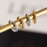 925 Silver Crystal Zircon Studs Earrings for Women Office