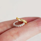 925 Silver Crystal Zircon Studs Earrings for Women Office
