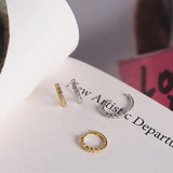925 Silver Crystal Zircon Studs Earrings for Women Office