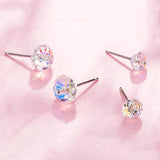 S925 Silver Stud Earrings with Austrian Crystals for Women