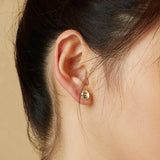 S925 Silver Stud Earrings with Austrian Crystals for Women