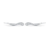 925 Silver Autumn Line CZ Long Stud Earrings for Women