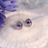 1.4ct Amethyst Oval Studs Earring Silver for Women