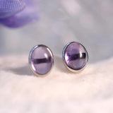 1.4ct Amethyst Oval Studs Earring Silver for Women