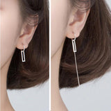 Trustdavis 925 Silver Gothic Chain Hoop Earrings For Women