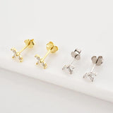 925 Silver Butterfly Star Queen CZ Stud Earrings Wedding Jewelry