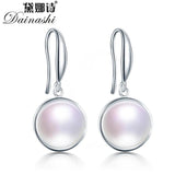Natural Freshwater 10-11mm Pearl Earrings 925 Sterling Silver Drop Earrings