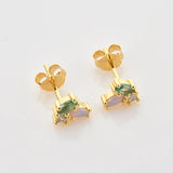 925 Silver Rainbow Zircon CZ Stud Earring Fine Jewelry
