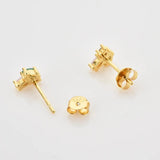 925 Silver Rainbow Zircon CZ Stud Earring Fine Jewelry