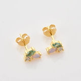 925 Silver Rainbow Zircon CZ Stud Earring Fine Jewelry