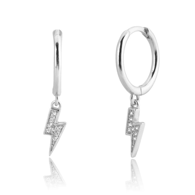 925 Silver Moon Snow Flower Dangle Charm Earring Zircon CZ Women Jewelry