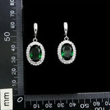 925 Silver Earrings Green Cubic Zirconia Crystal Stone Jewelry
