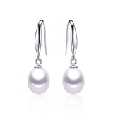 Natural Pearl Drop Earrings 925 Silver Wedding Jewelry
