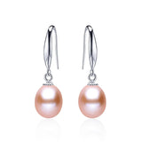 Natural Pearl Drop Earrings 925 Silver Wedding Jewelry
