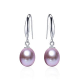 Natural Pearl Drop Earrings 925 Silver Wedding Jewelry