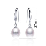 Natural Pearl Drop Earrings 925 Silver Wedding Jewelry