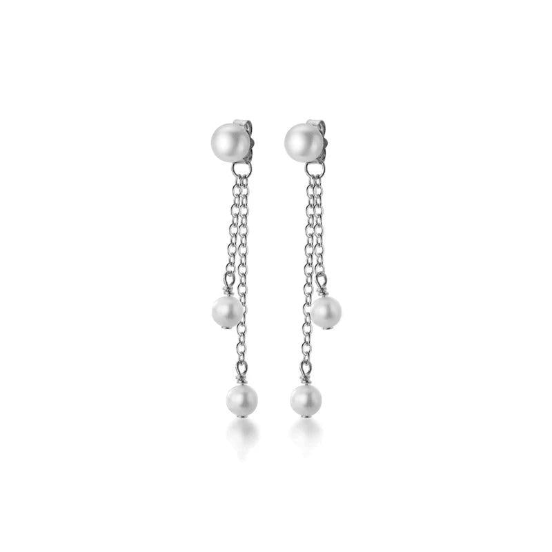 925 Silver Freshwater Pearl Tassel Earrings Women S925 Jewelry