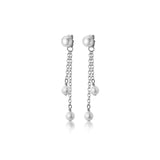925 Silver Freshwater Pearl Tassel Earrings Women S925 Jewelry