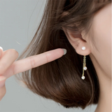 925 Silver Freshwater Pearl Tassel Earrings Women S925 Jewelry