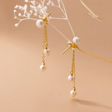 925 Silver Freshwater Pearl Tassel Earrings Women S925 Jewelry