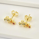 925 Silver18mm Climber Stud Earring Zircon Piercing