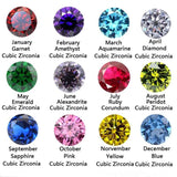 925 Silver Women Stud Earrings Birthstone Zirconia Earrings
