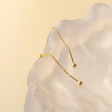 925 Sterling Silver Bead Screw Earrings Ear Line for Women